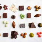 Variety of color chocolate candy pieces