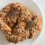 Twisted croissant pastry with slivered almonds