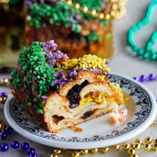 Plated King Cake Slice