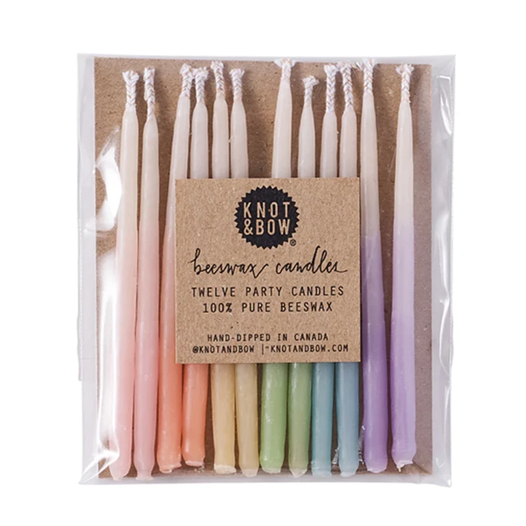 Beeswax Rainbow Ombré Party Candles