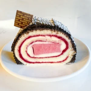 Cherry Cordial Bûche Slice