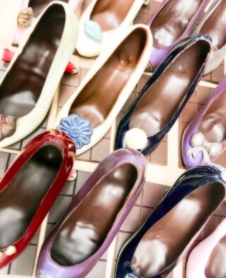 We're back in the shoe business!

Part of our Mother's Day offerings, our chocolate stilettos are made in the chocolate factory, not the shoe factory! 

Each shoe is seated on a full size chocolate bar, filled with mini chocolate bars, cookies and topped with chocolate jewel confections. 

Available now in all 3 cafés while supplies last.