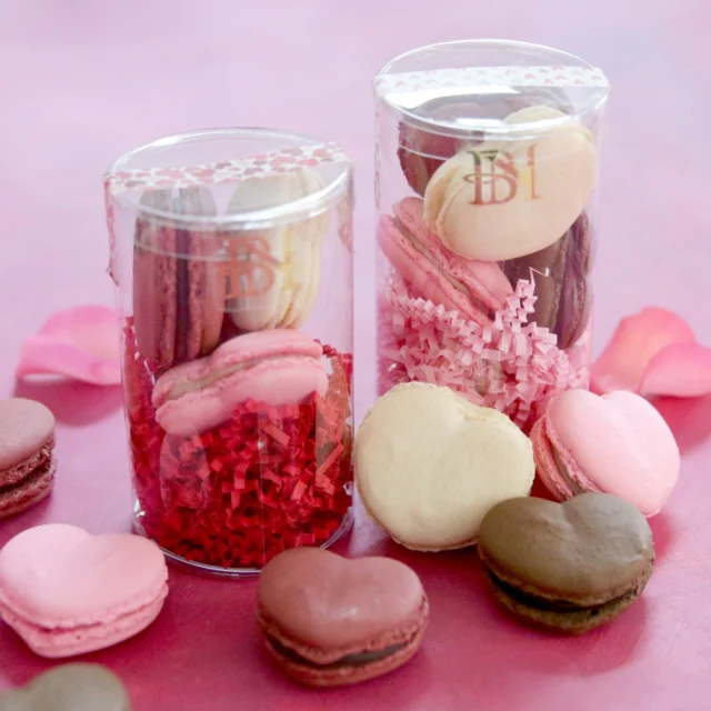 On any given day, macarons are addictive bite-sized pastry cookie sandwiches filled with delicate creamy goodness. But on Valentine’s Day, they are SHAPED LIKE HEARTS!!!

Only here for another day, you must behold their absolute cuteness!

#Macarons #ValentinesDay