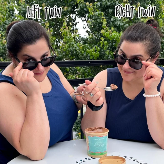 Laura is on the left and Nichole is on the right! Congrats @steph_peregrine You are the Instagram winner!!! 
Thanks everyone for playing! We love our twins!!!
-----
WIN A LARGE SCOOP OF GELATO 

The sun is out on the daily now, so it’s the PERFECT time to give away a big ol’ scoop of gelato!!!

Which one is Laura and which one is Nichole? Guess the twin and be entered to win!!!!

RULES:
1. Tag a friend
2. In the comments, tell us who is on the left and who is on the right.

From the correct answers, we’ll pick a winner on Friday, July 11th.

Small print:
Winner must collect their scoop by the end of this weekend, in Burien only.