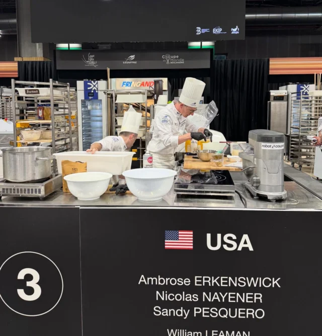Team USA is just hours away from the start of the Coupe du Monde de la Boulangerie!
Chef William was able to snap a few photos of the first five of ten teams. (This is their 2 hour prep period prior to the start of the big show!) 

We wish each of these dedicated chefs the very best of luck. Their commitment to their craft, and their genuine support for one another is truly inspiring.

Bonne chance!