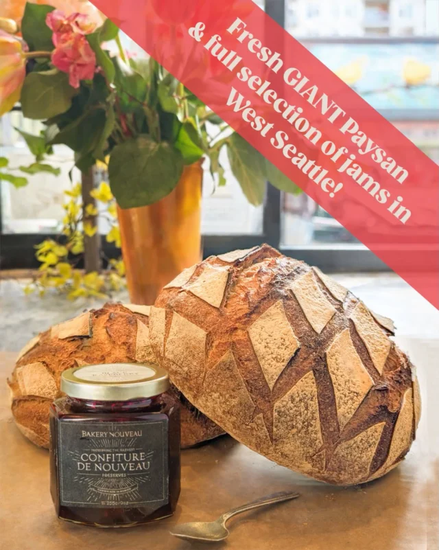 Fresh Paysan loaf in West today!

French for “country or peasant bread”, it’s made with imported, stone-ground French flour and naturally leavened into the most perfect, hearty, rustic sourdough. It’s a substantial loaf (twice as big as our regular rounds), at 1,200g, with a deep, crackling crust and a tender, open crumb. Meant for tearing, sharing, and anchoring your Sunday dinner.

At $15, it’s less a loaf, more of a gathering.

We’ve also just restocked all of our preserves, so if your afternoon plans lean toward bread, jam, and not much else, we’ve got you covered.

Available today in West Seattle.